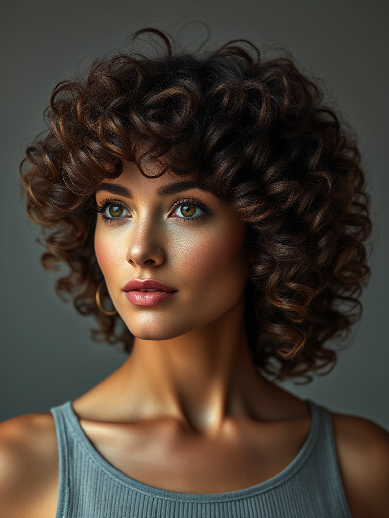 Shoulder-Length Curly Hair