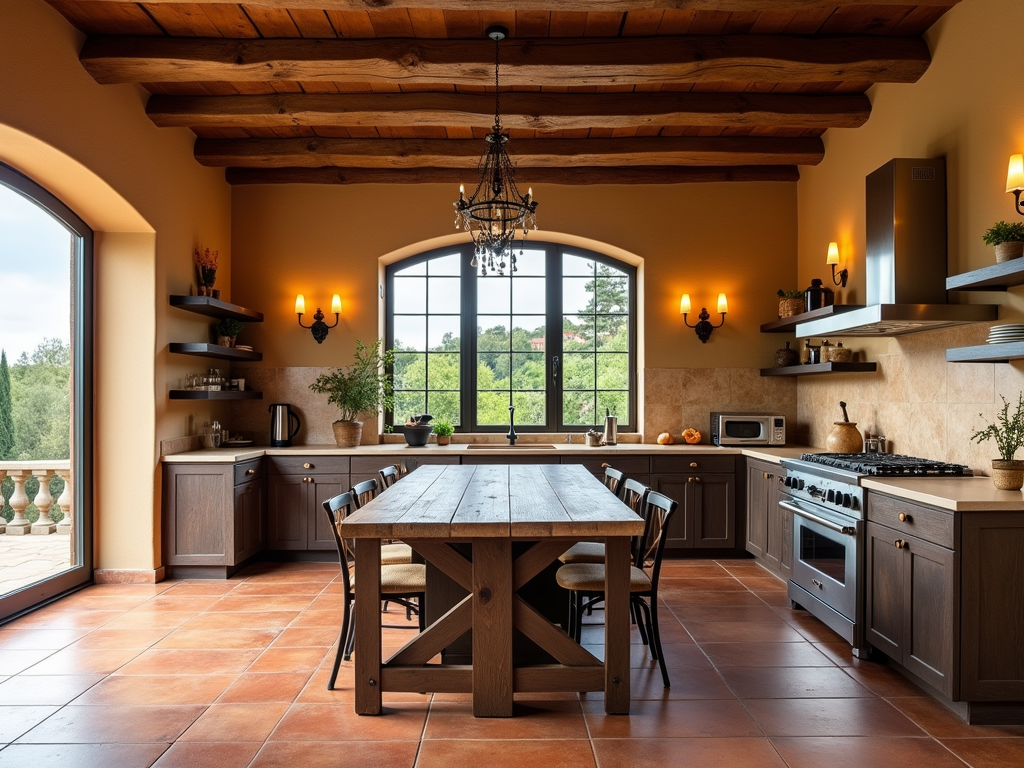 Modern Tuscan Kitchen: Terracotta Tiles & Timeless Charm