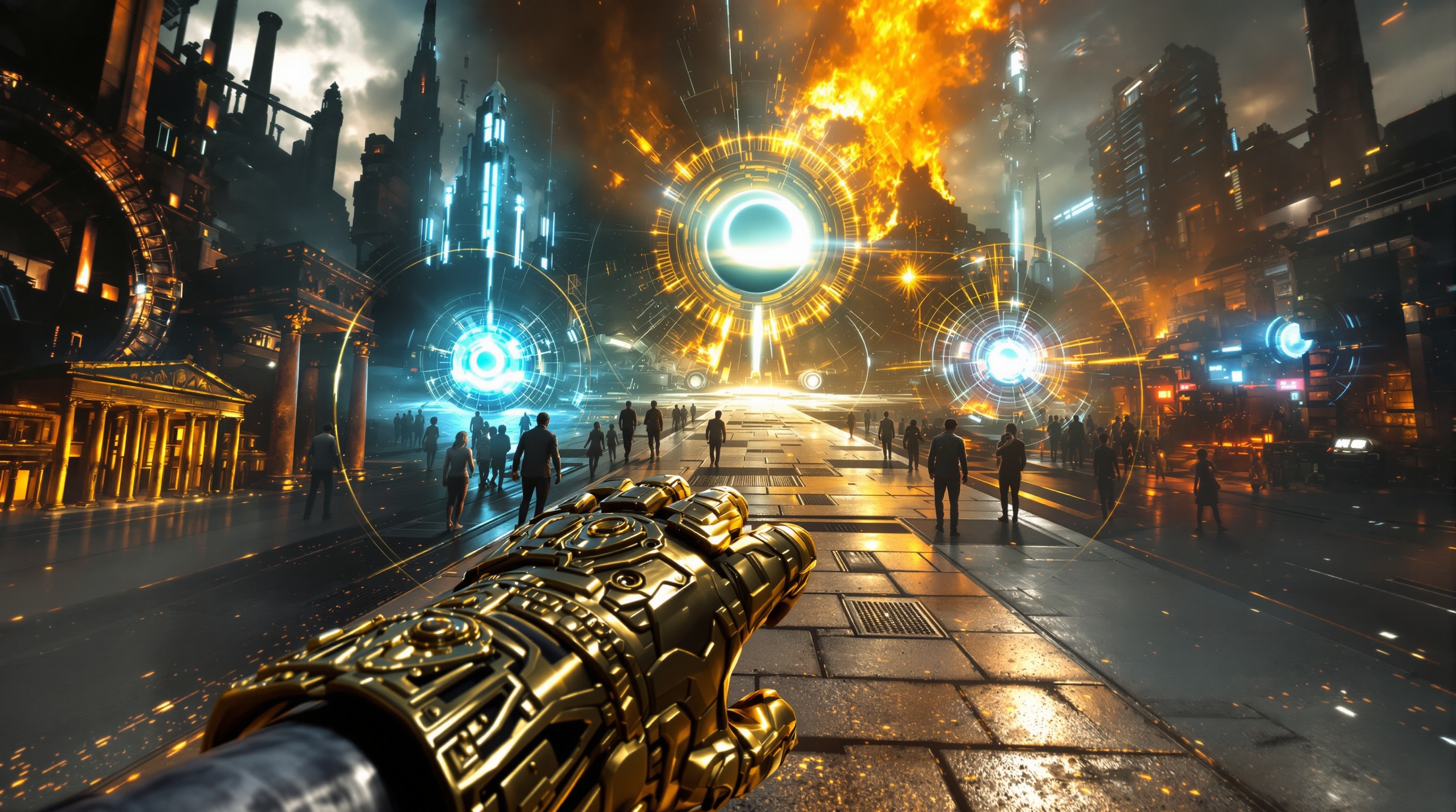 Análisis de Wanderer Fragments of Fate mostrando una escena histórica inmersiva durante un viaje en el tiempo.