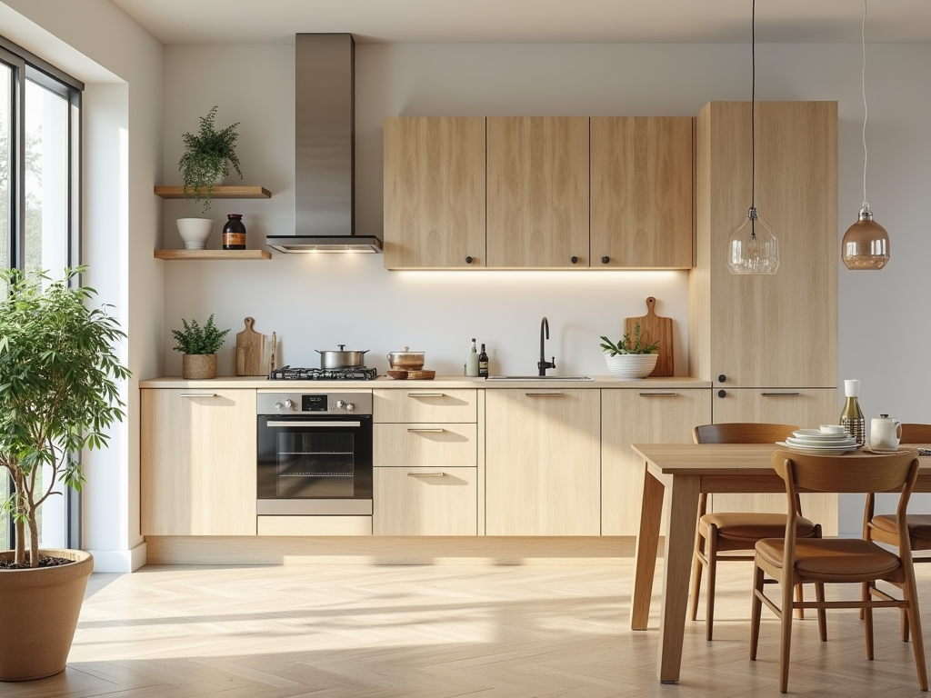 Scandinavian-Style Kitchen Bliss: Embrace Light Wood Tones