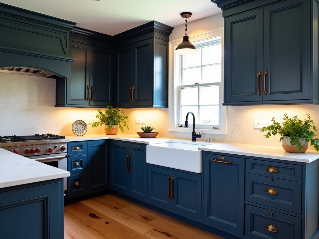 Elevate Your Kitchen with Navy Blue Cabinetry