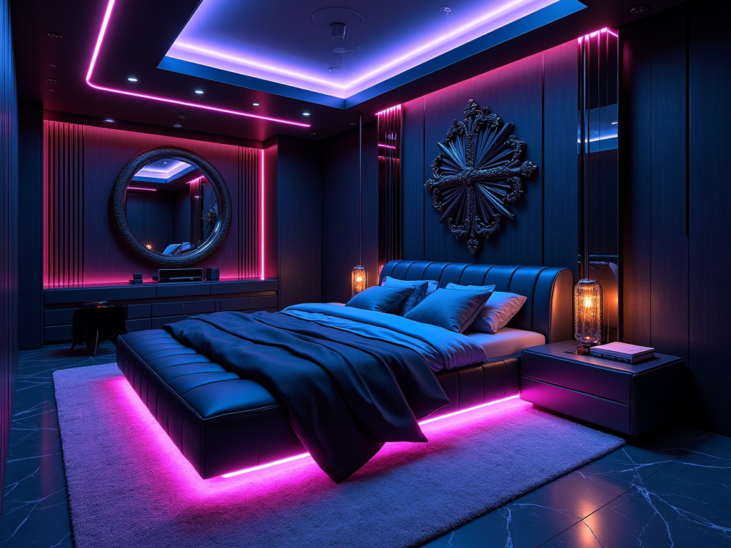 Futuristic Gothic Inspiration: Neon Accents & High-Tech Features