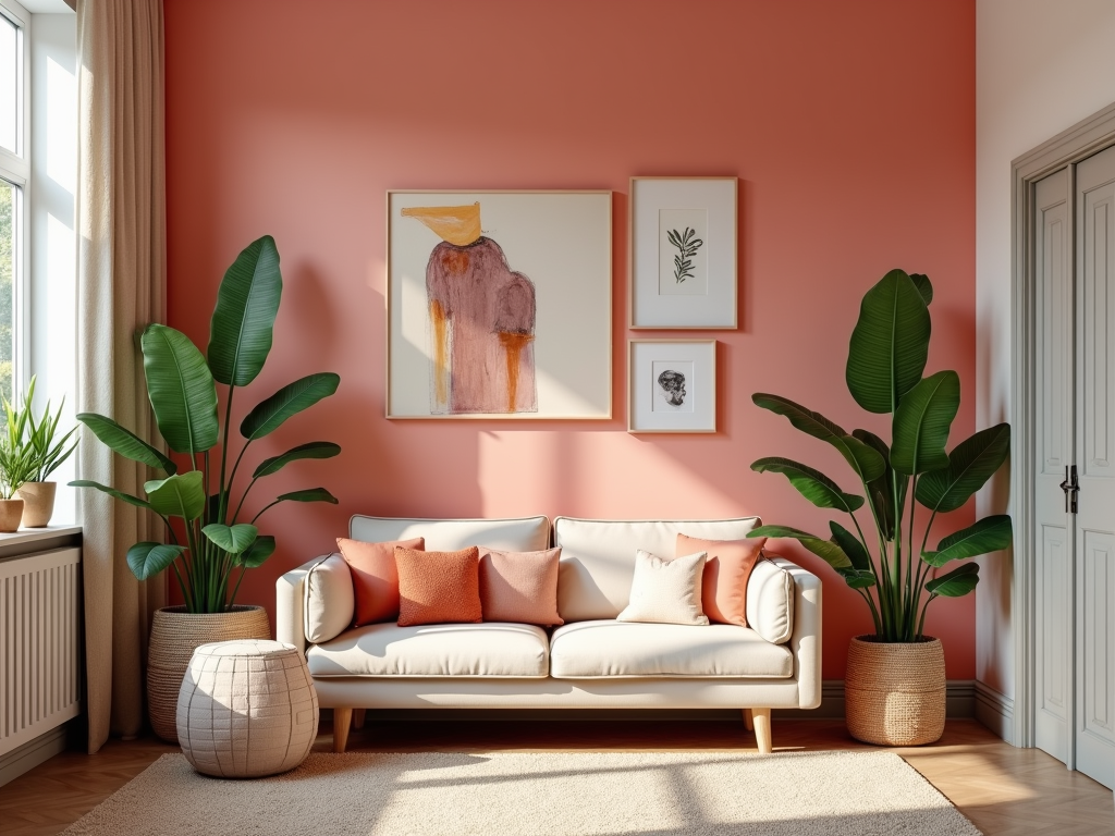 Transform Your Space: Bold Pale Coral Statement Walls