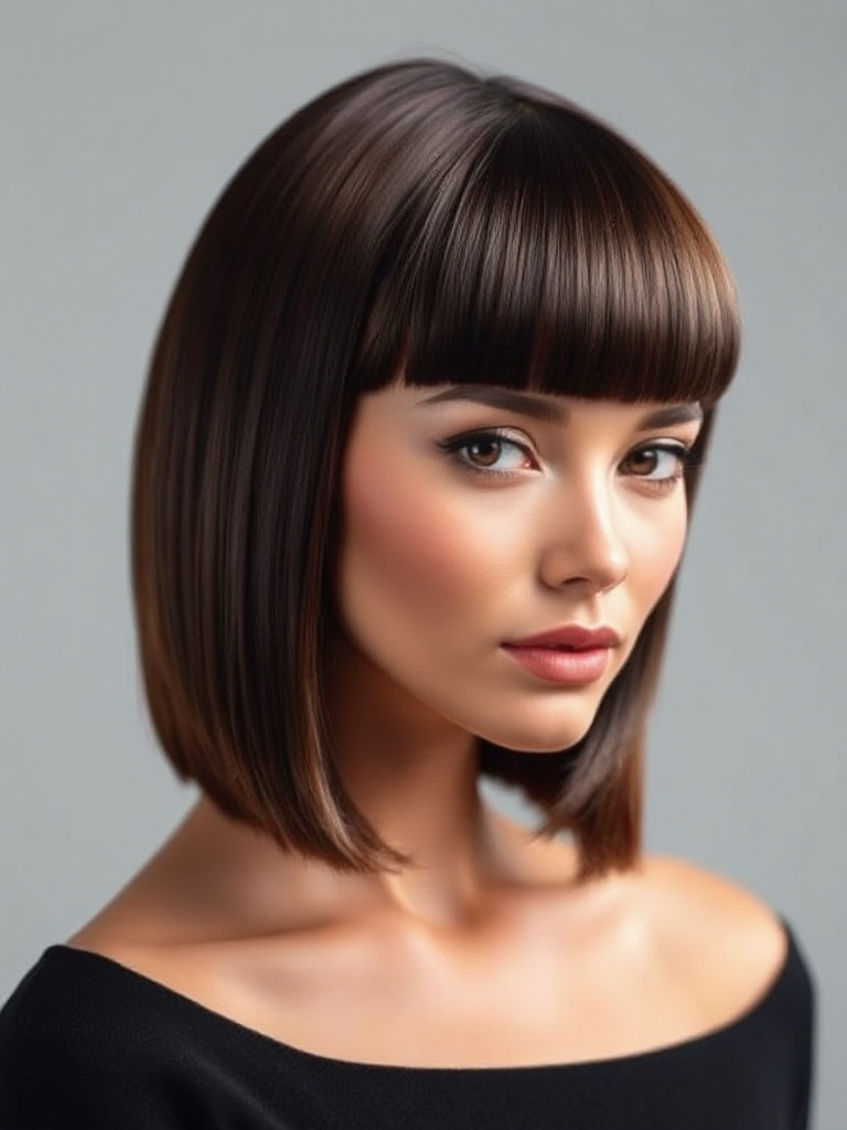 Medium Haircuts with Curtain Bangs