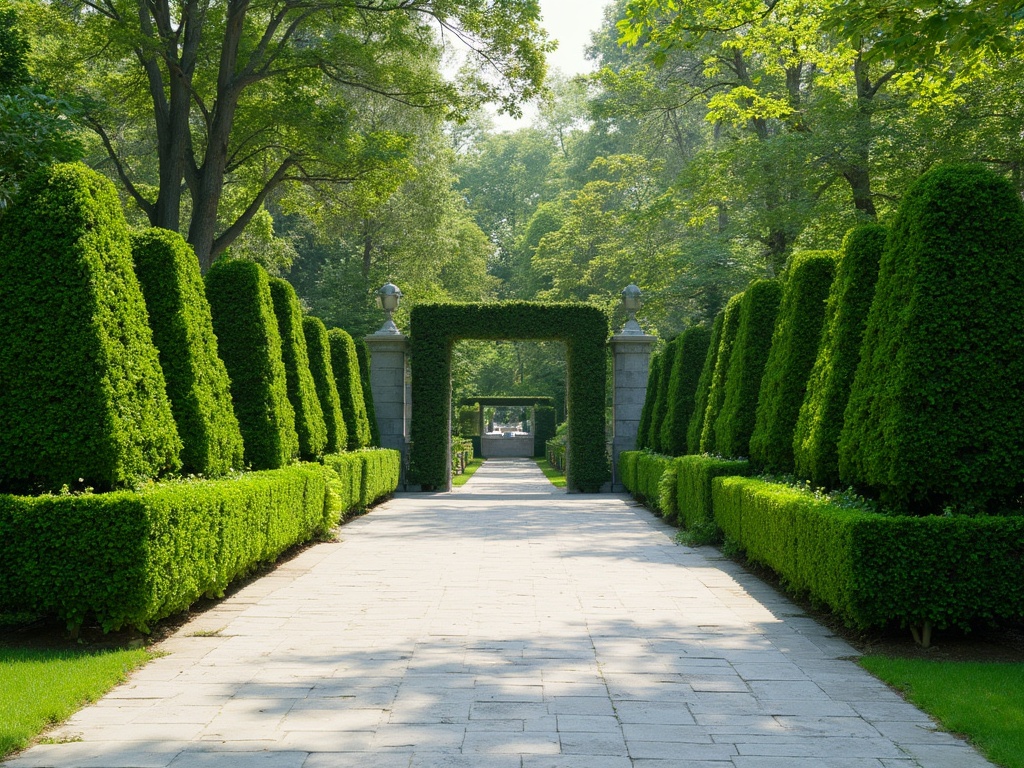 Trimmed Boxwood Topiaries
