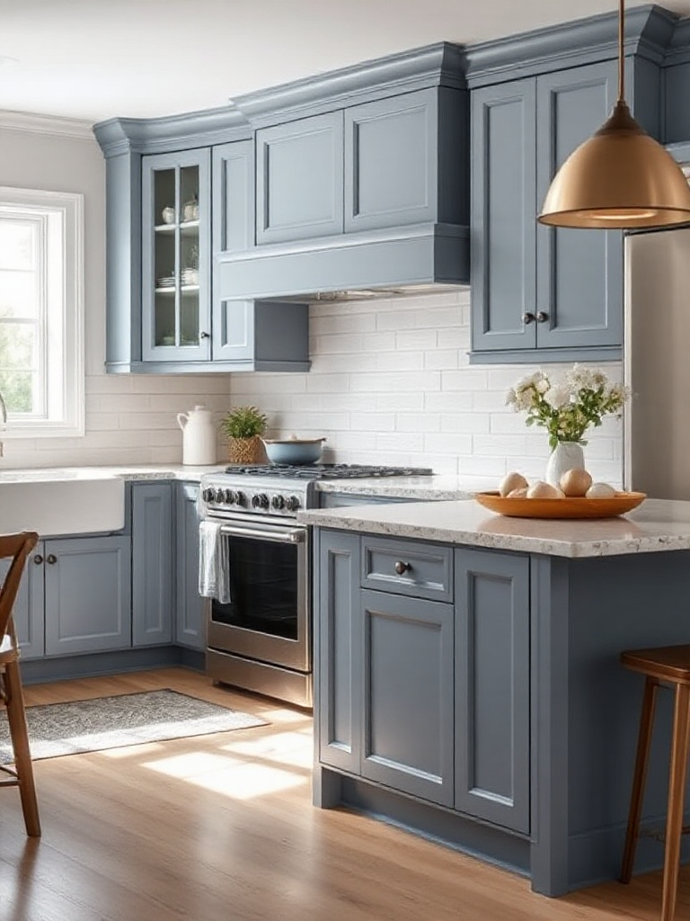 Stunning blue-gray kitchen cabinet ideas