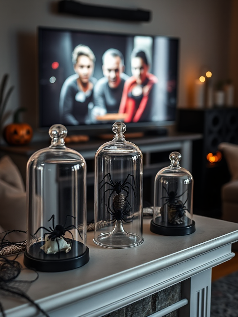 Halloween Mantle Decor With Tv