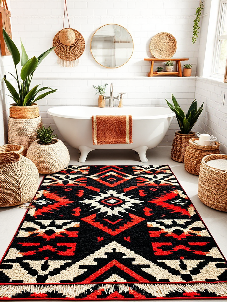 Boho Bathroom Rug Ideas