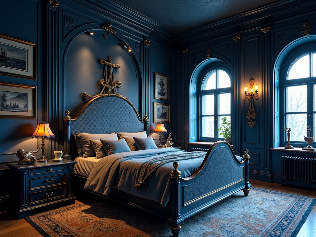 Nautical Gothic Bedroom Inspiration: Uniting Dark Elegance with Maritime Charm