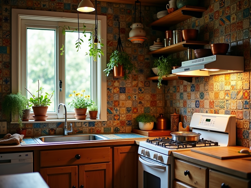 Transform Your Kitchen: Budget-Friendly Bohemian Style with Colorful Tiles