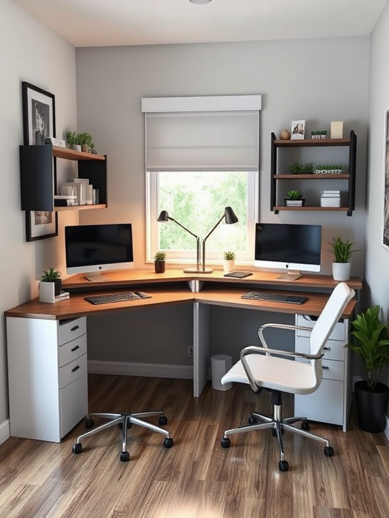 Small Home Office Double Desk