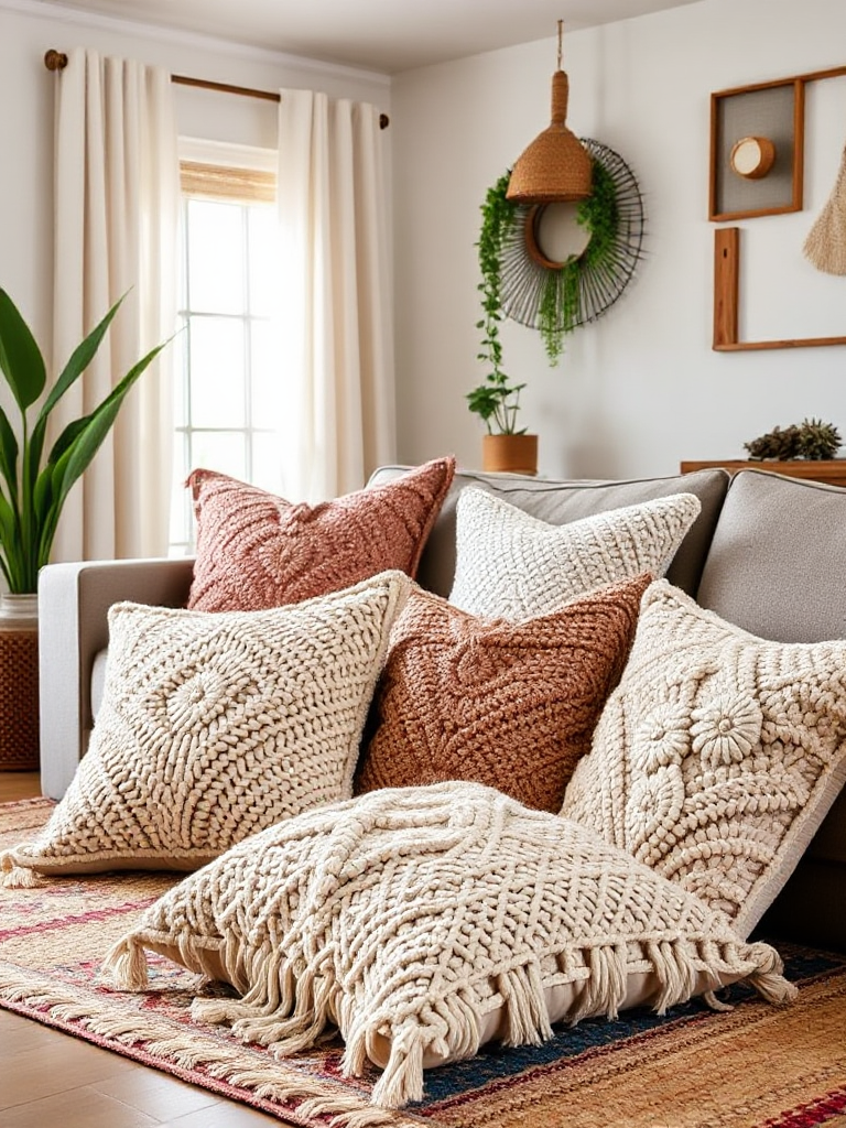 Floor Pillows Living Room Boho Style