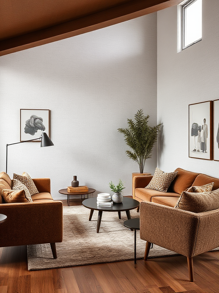 Mid-century modern living rooms