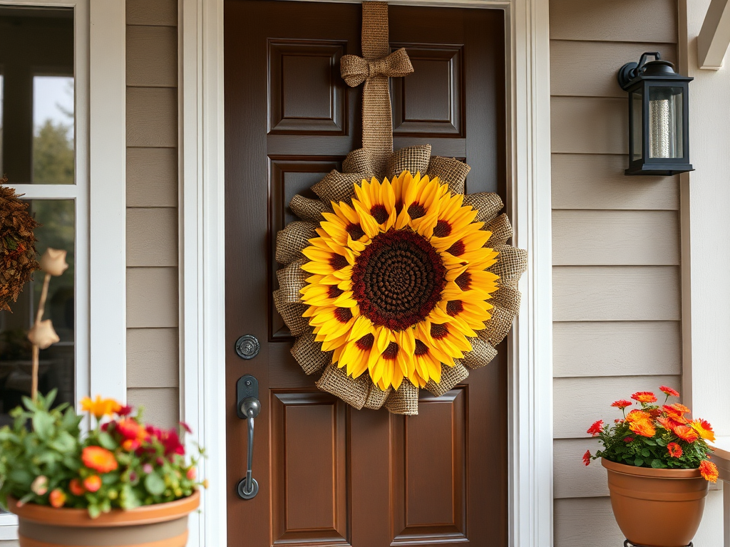 Image for Sunflower and Burlap Wreath: