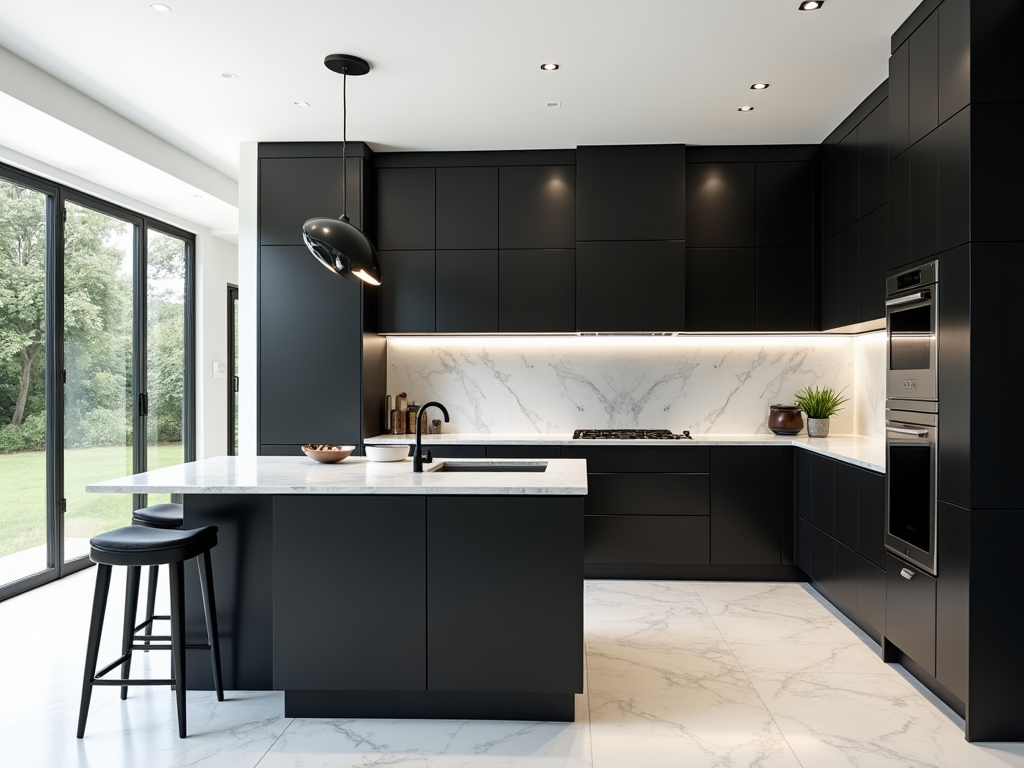 Sleek Minimalist Black and White Kitchen Designs