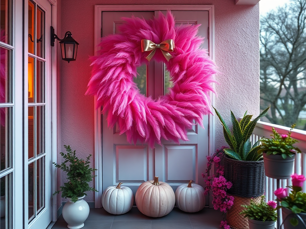 Image for Pink Feather Wreath: