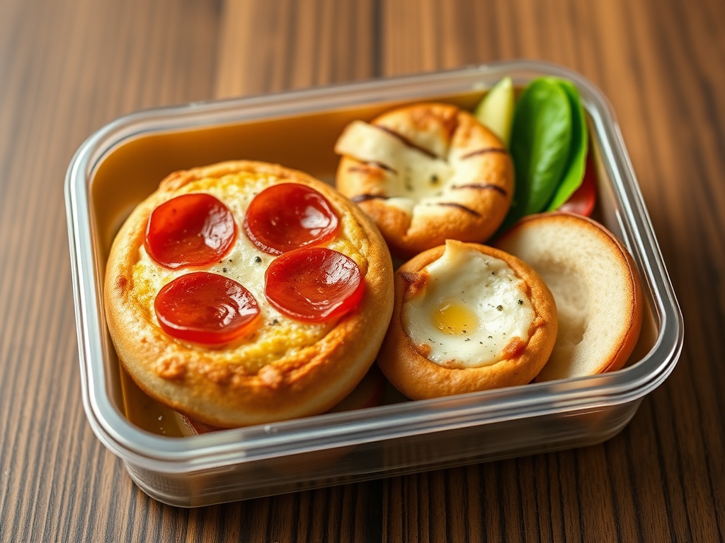 Image for Mini Bagel Pizzas Bento Box Lunch