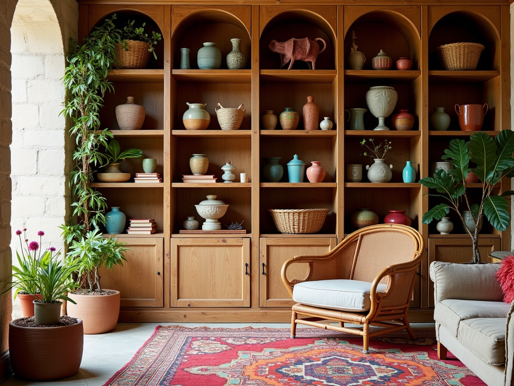 Texture Play: Elevate Your Bookcase with Mediterranean Materials