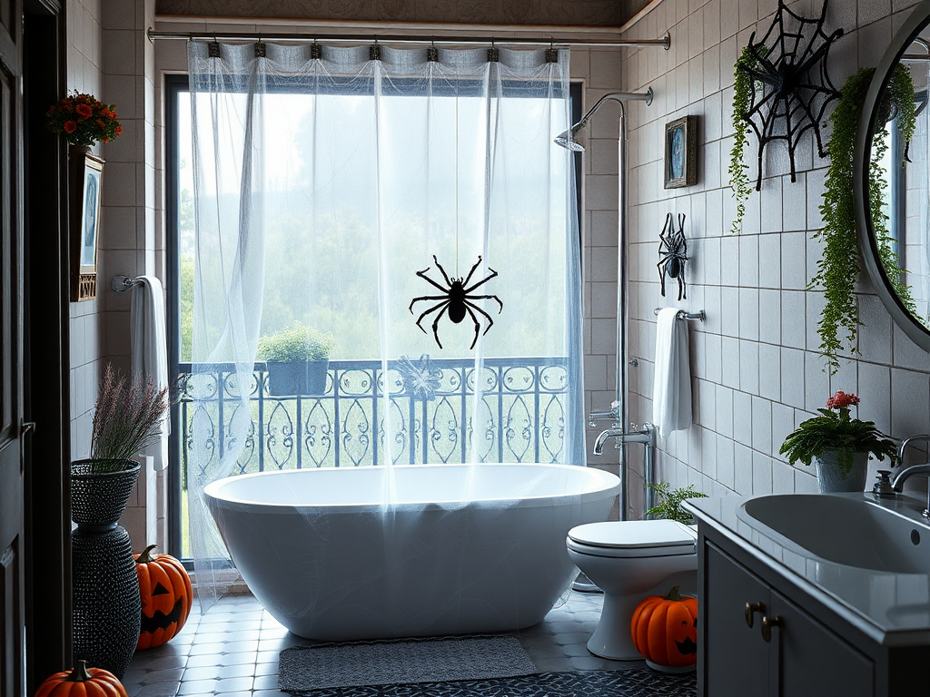 Image for Spiderweb Shower Curtain: