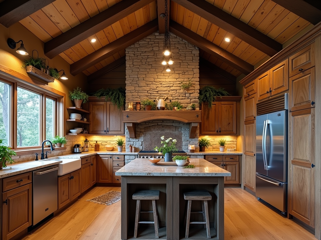 Charming Meets Modern: Rustic Cabin Kitchen