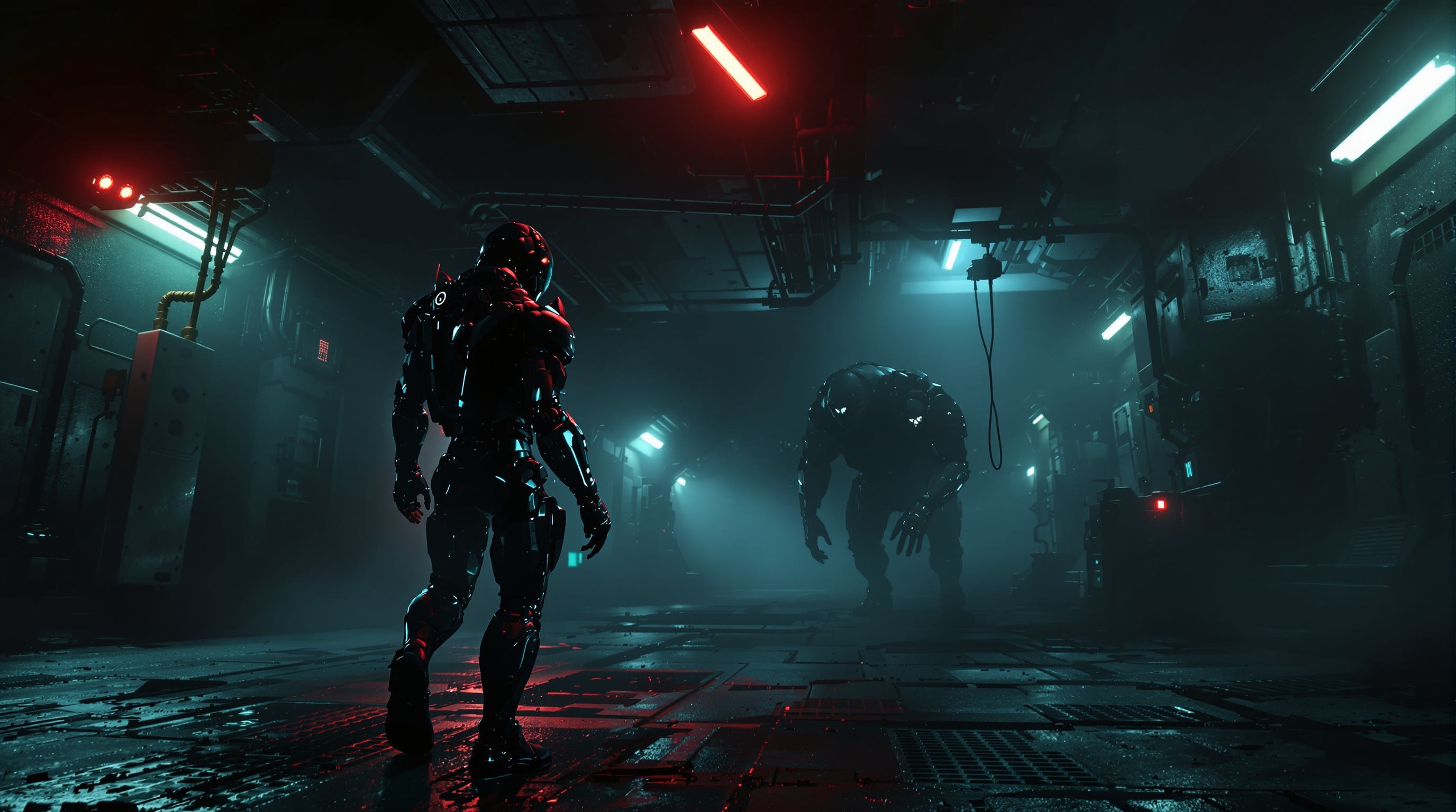 Un jugador VR explora los pasillos oscuros en nuestro análisis de Escape From Mandrillia