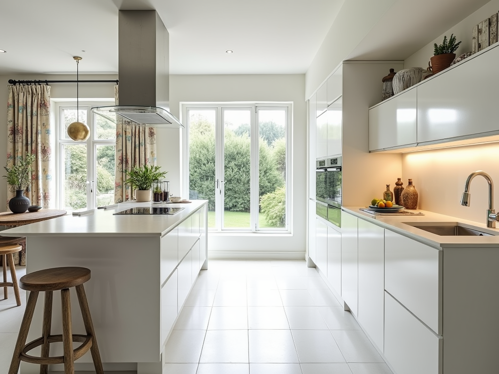 Ultra-Modern Meets Shabby Chic: Glossy White Kitchen Inspiration