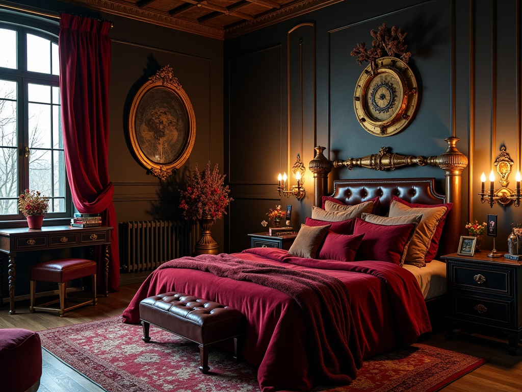 Steampunk Gothic Elegance: 15 Modern Bedroom Inspirations