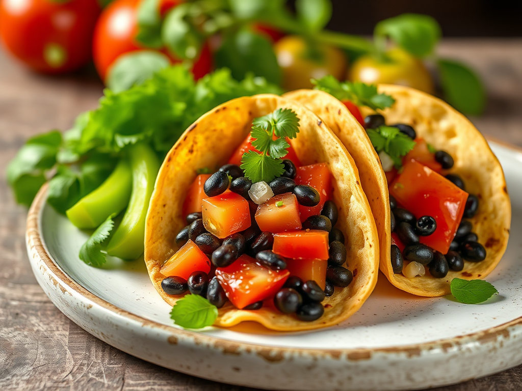 Image for Tomato and Black Bean Tacos