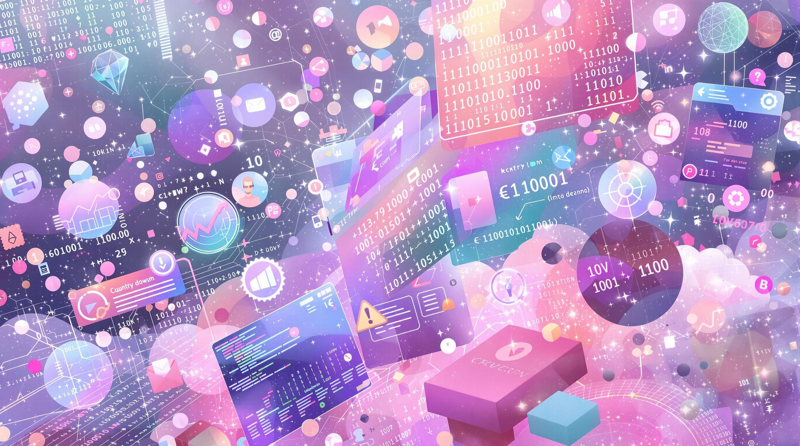 Digital painting style with a pastel colour palette image of software