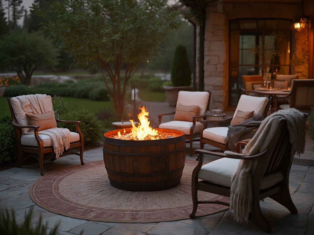 Rustic Barrel Fire Pit