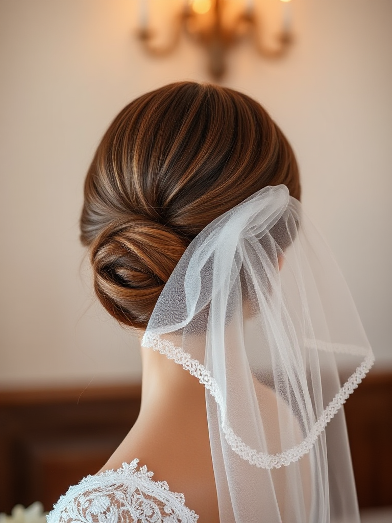 Low Bun Updo for Weddings