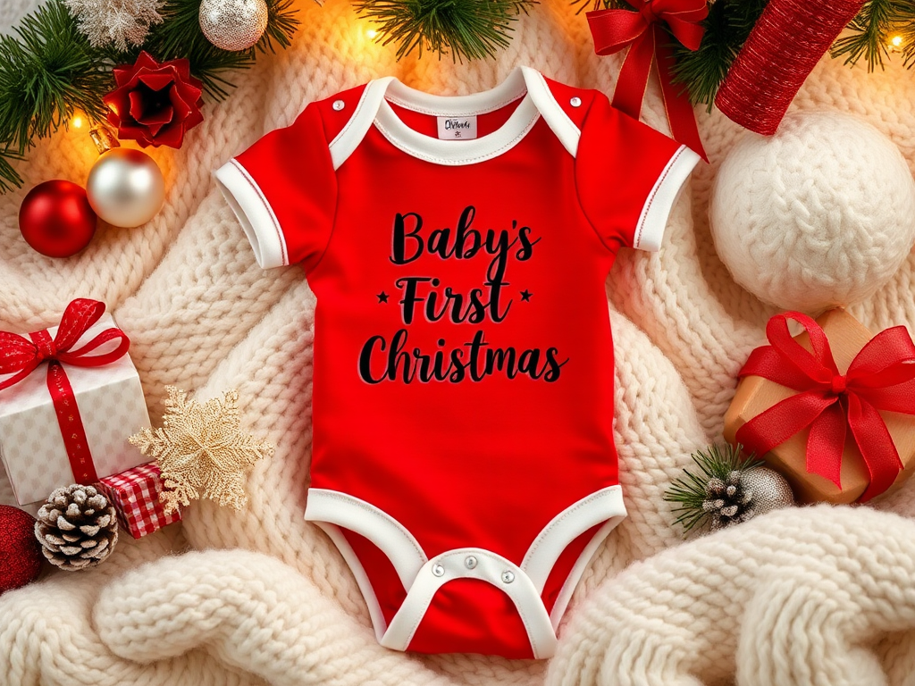 Image for Baby's First Christmas Onesie