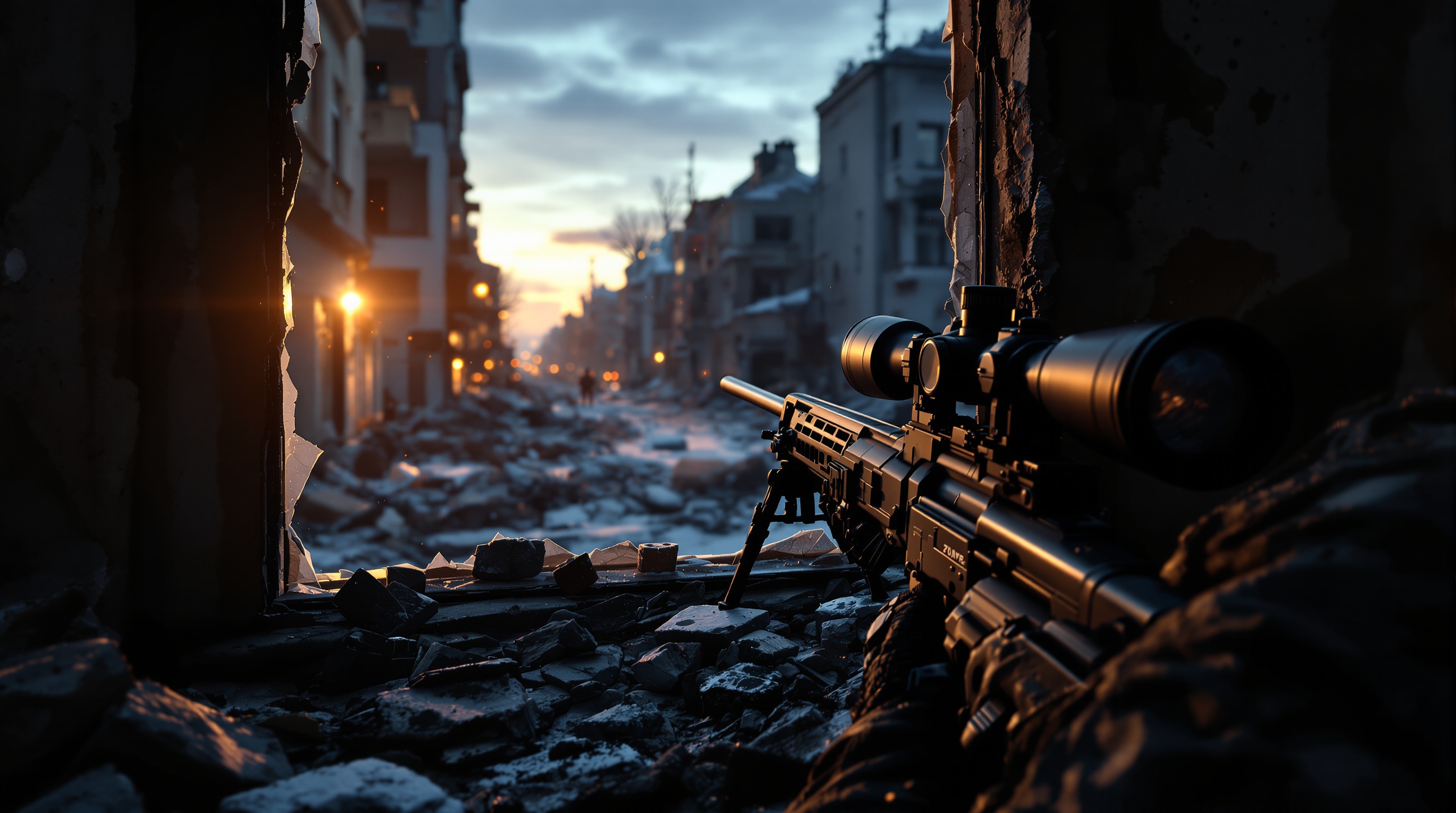 Análisis del entorno de combate desértico en MARKSMAN VR con francotirador en posición