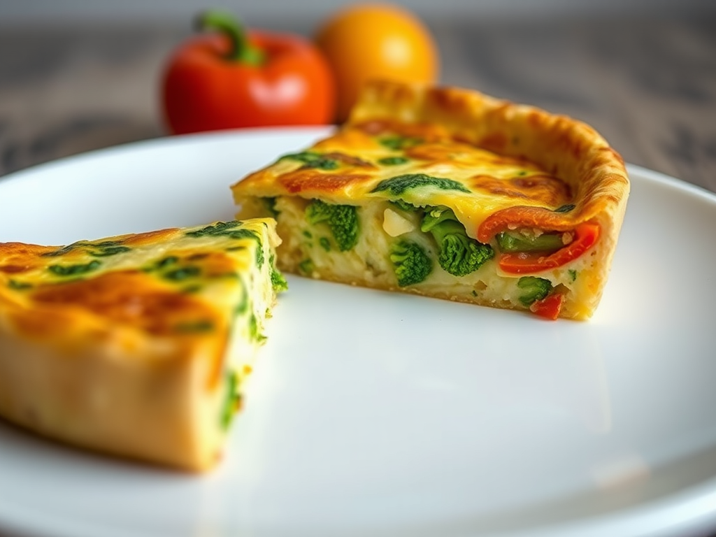 Image for Broccoli and Cheddar Frittata with Red Bell Peppers: