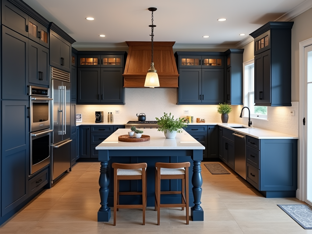 Elevate Your Kitchen with Navy Blue Cabinetry