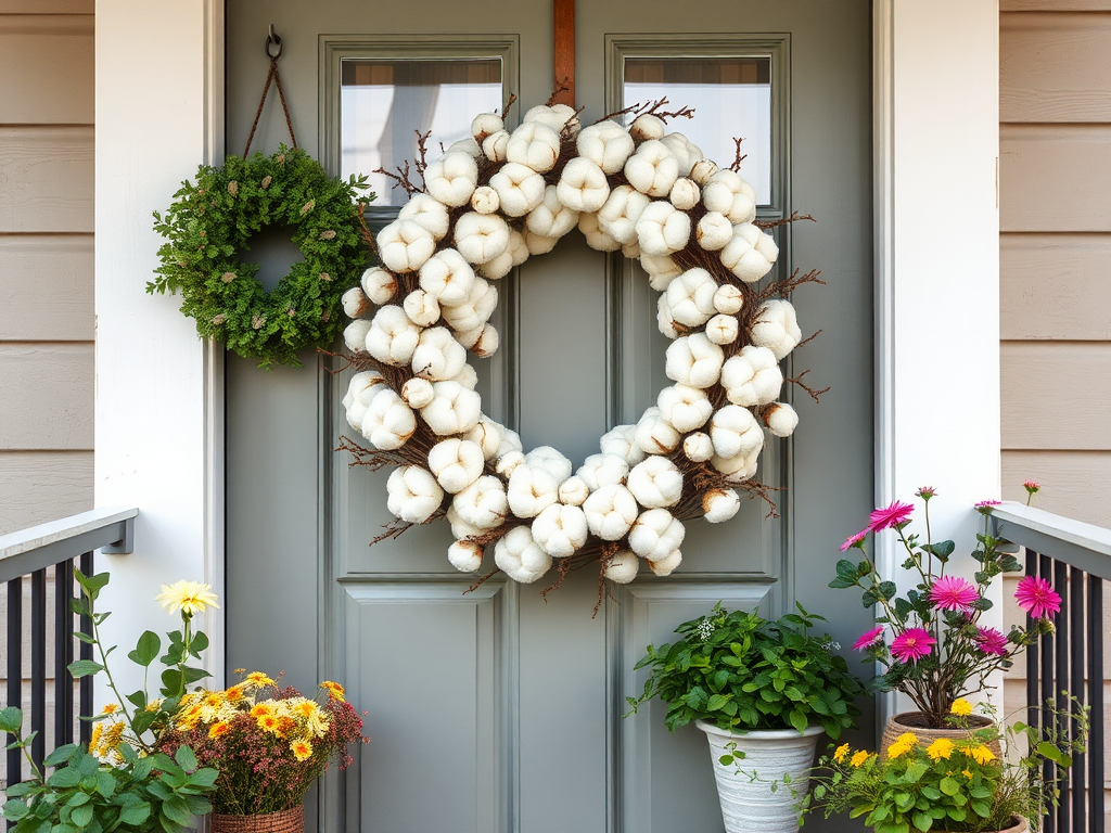 Image for Farmhouse Cotton Wreath: