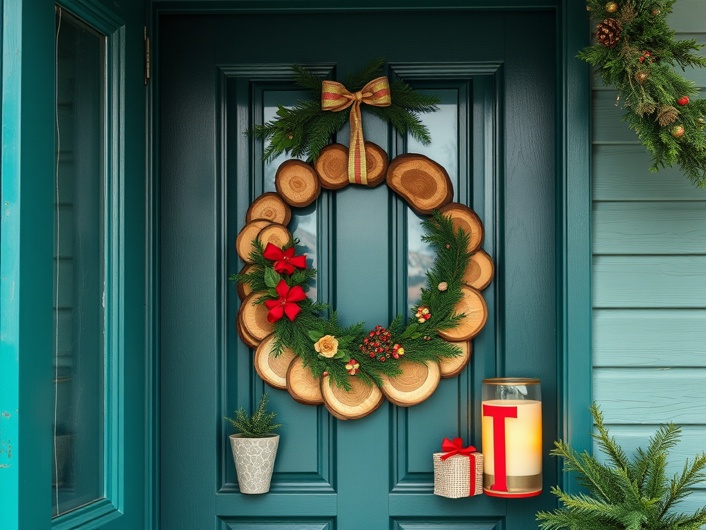 Image for Rustic Wood Slice Wreath: