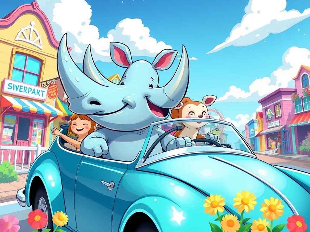 Rory the Aqua Rhino’s Magical Car Ride