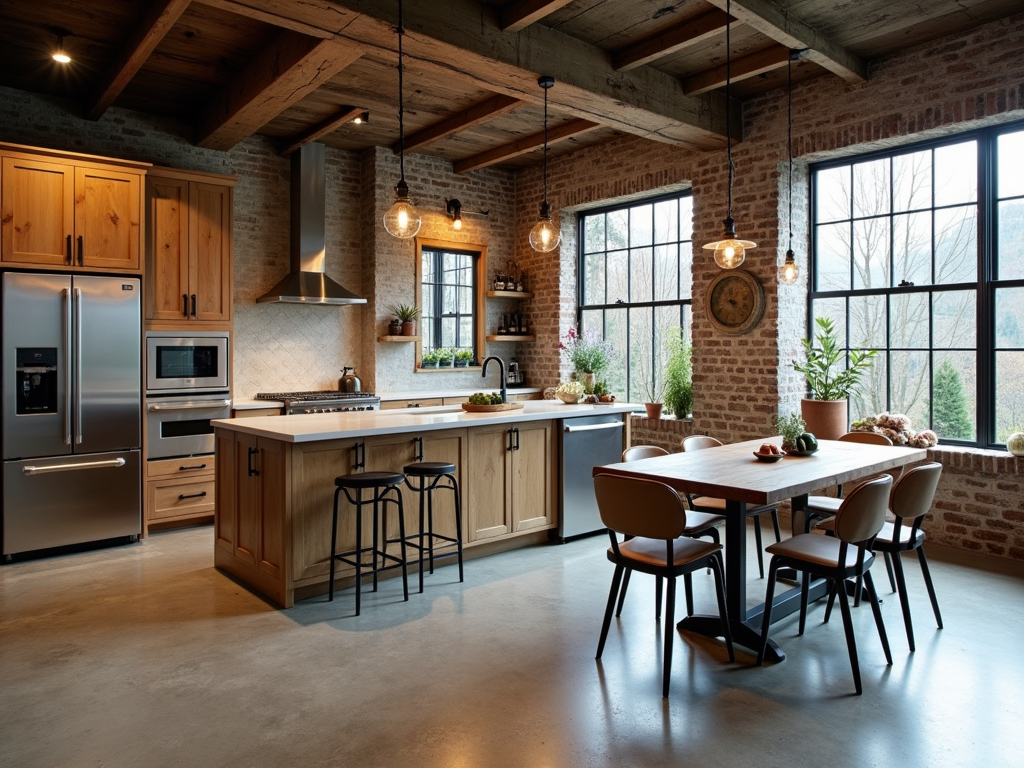 Stunning Industrial Chic Kitchen Ideas with Concrete Floors