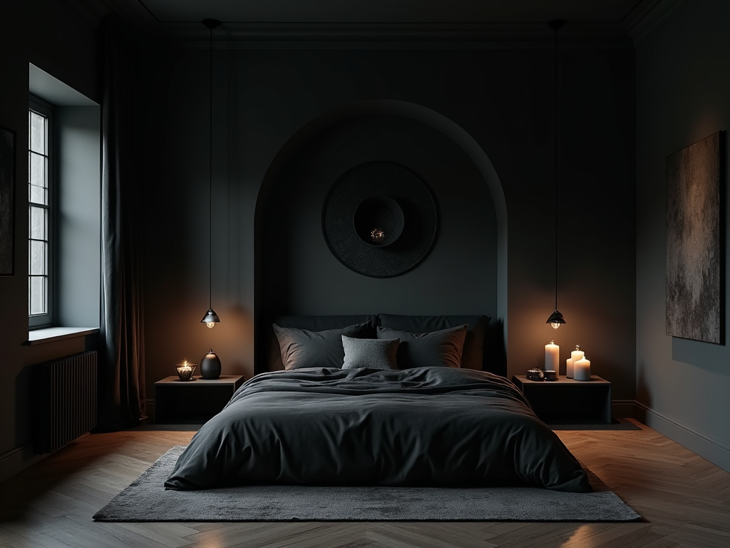 Embrace the Dark: Minimalist Gothic Bedroom Inspiration