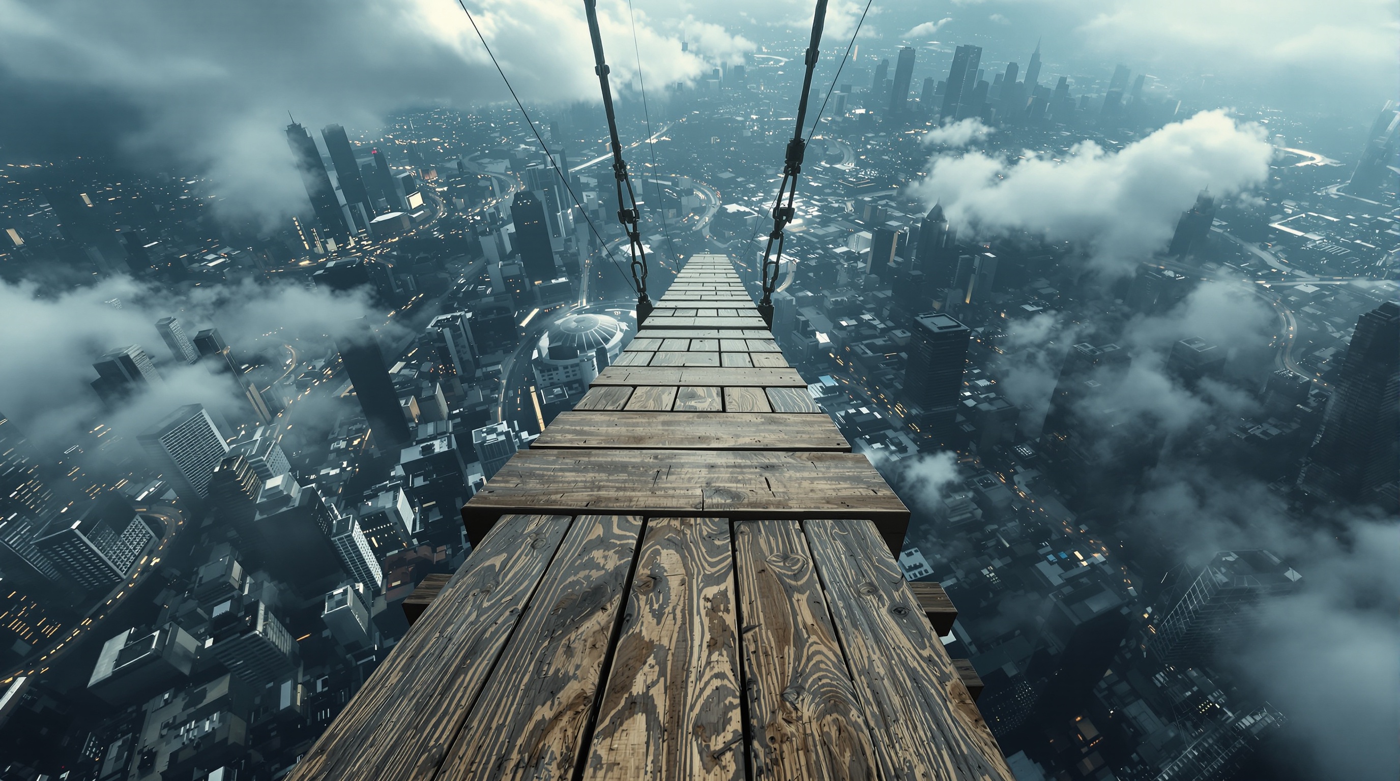 Análisis de los gráficos de Fear Simulator VR mostrando un entorno urbano desde gran altura