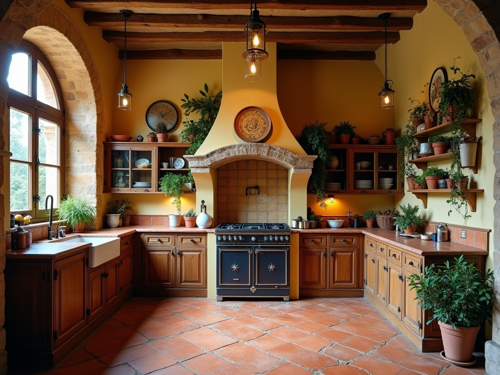 Charming Tuscan-Inspired Kitchen with Terracotta Elegance