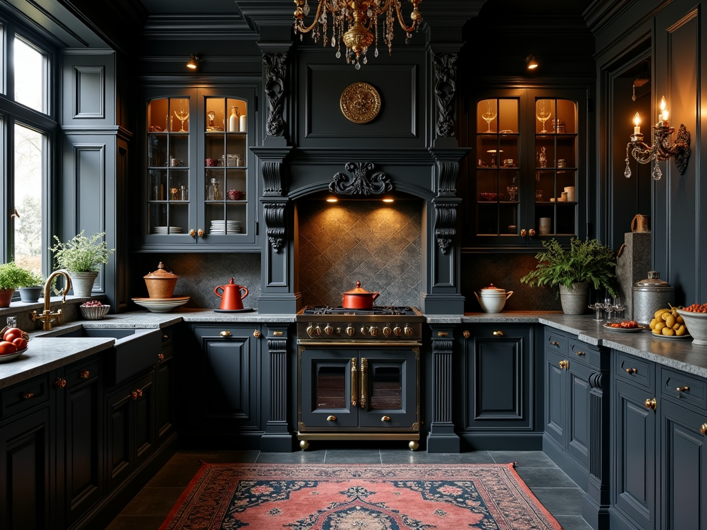 Elegant Gothic Kitchen Makeover: Embrace the Dark