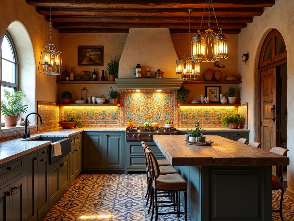 Enchanting Moroccan-Style Kitchen with Farmhouse Charm