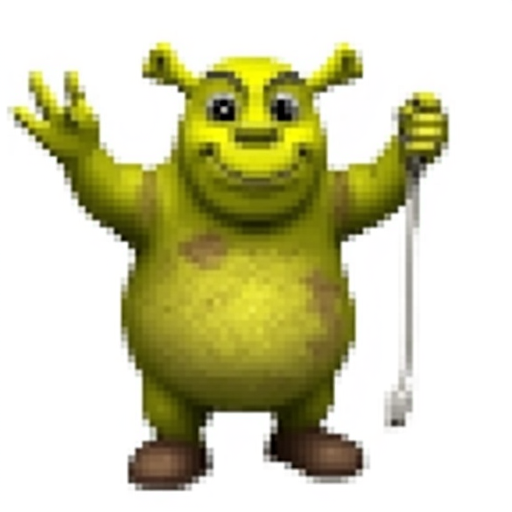 Shrek from the movie Shrek, but he’s golf