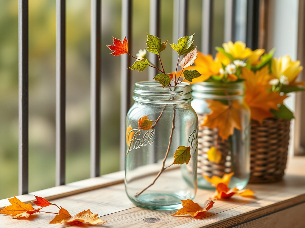 Image for Fall Leaf Mason Jars: