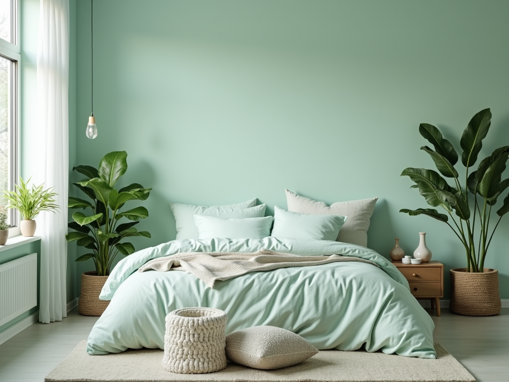 Transform Your Bedroom with Calming Ultra-Light Mint Paint