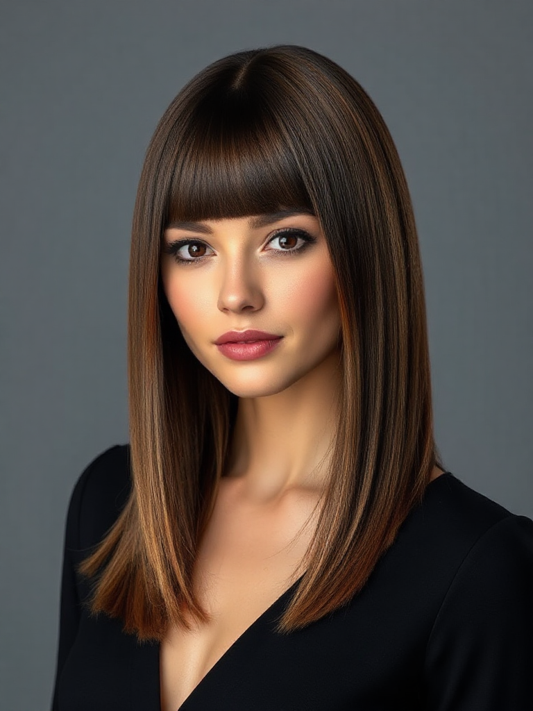 Medium-Length Straight Haircuts