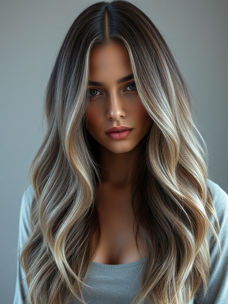 Long Hair with Highlights