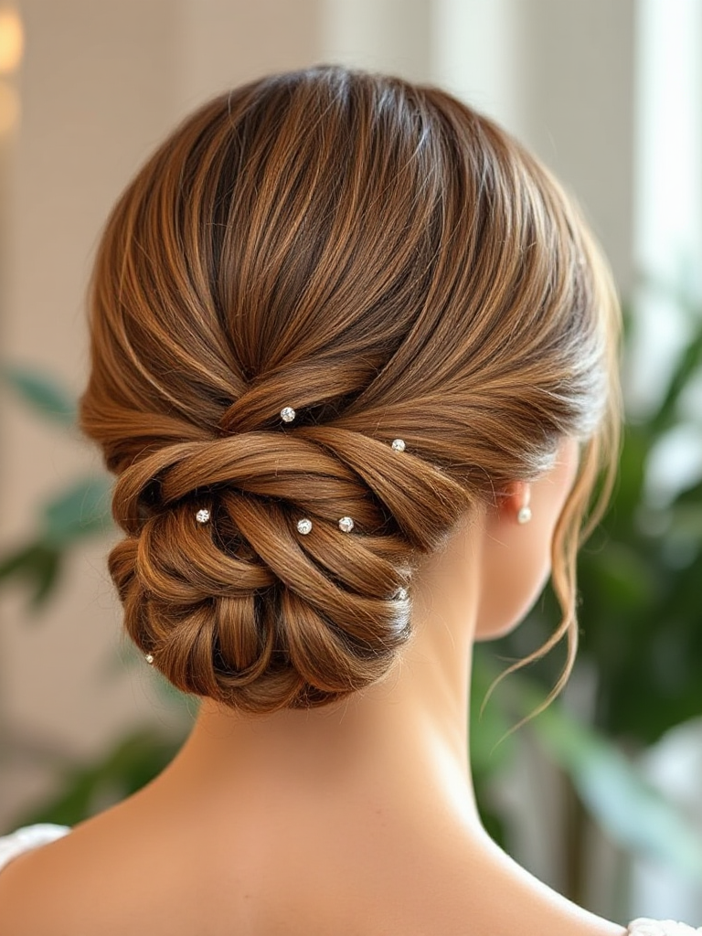 Low Bun Updo for Weddings